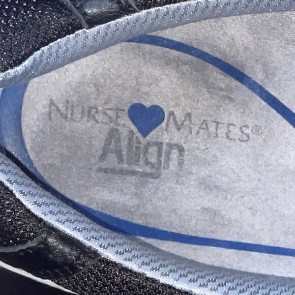 Nurse Mates Dash  Black Leather Slip On Nurse Sneakers Size 8.5M - Picture 12 of 16